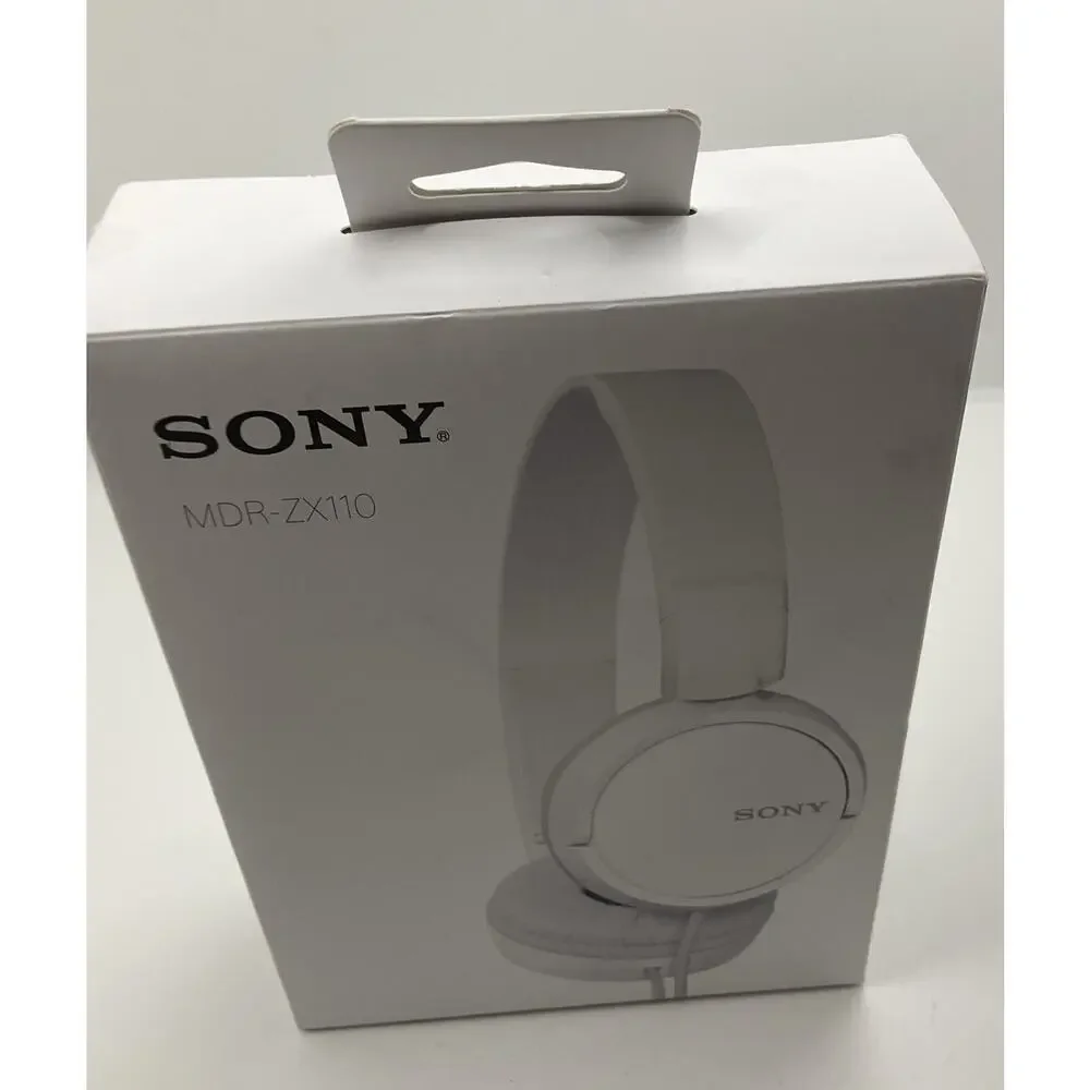 Sony ZX Series Wired On-Ear Headphones, White MDR-ZX110 Airplane Headphones